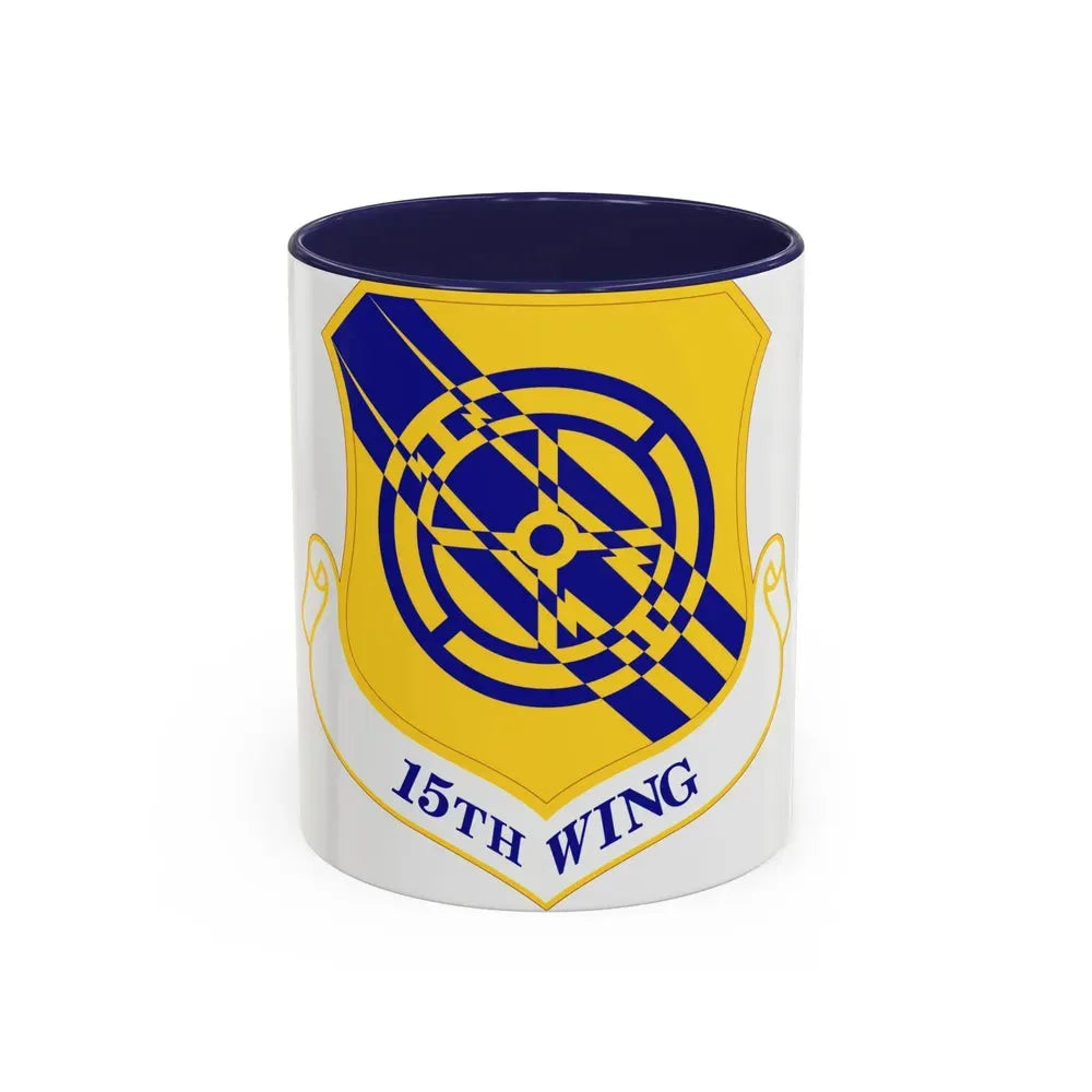 15th Wing (U.S. Air Force) Accent Coffee Mug 11oz Navy - Go Mug Yourself