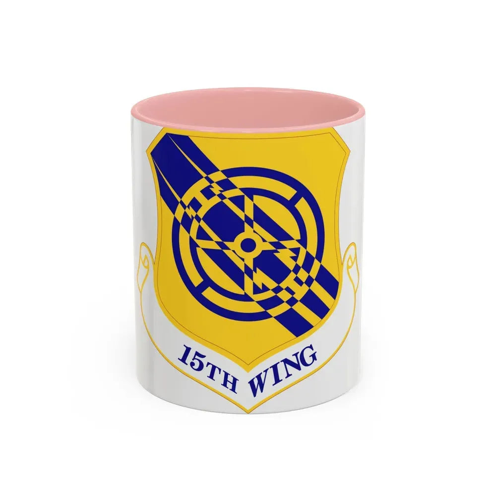 15th Wing (U.S. Air Force) Accent Coffee Mug 11oz Pink - Go Mug Yourself