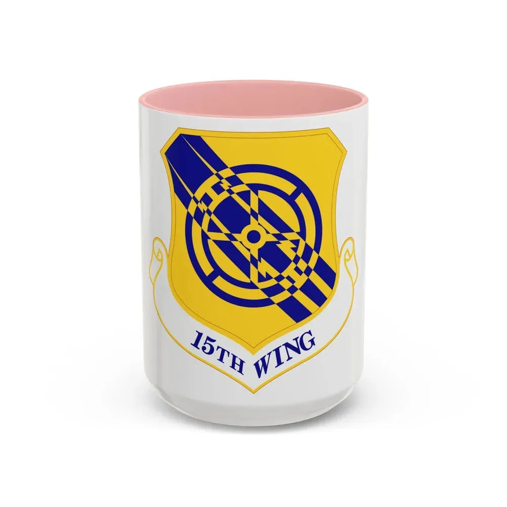 15th Wing (U.S. Air Force) Accent Coffee Mug 15oz Pink - Go Mug Yourself