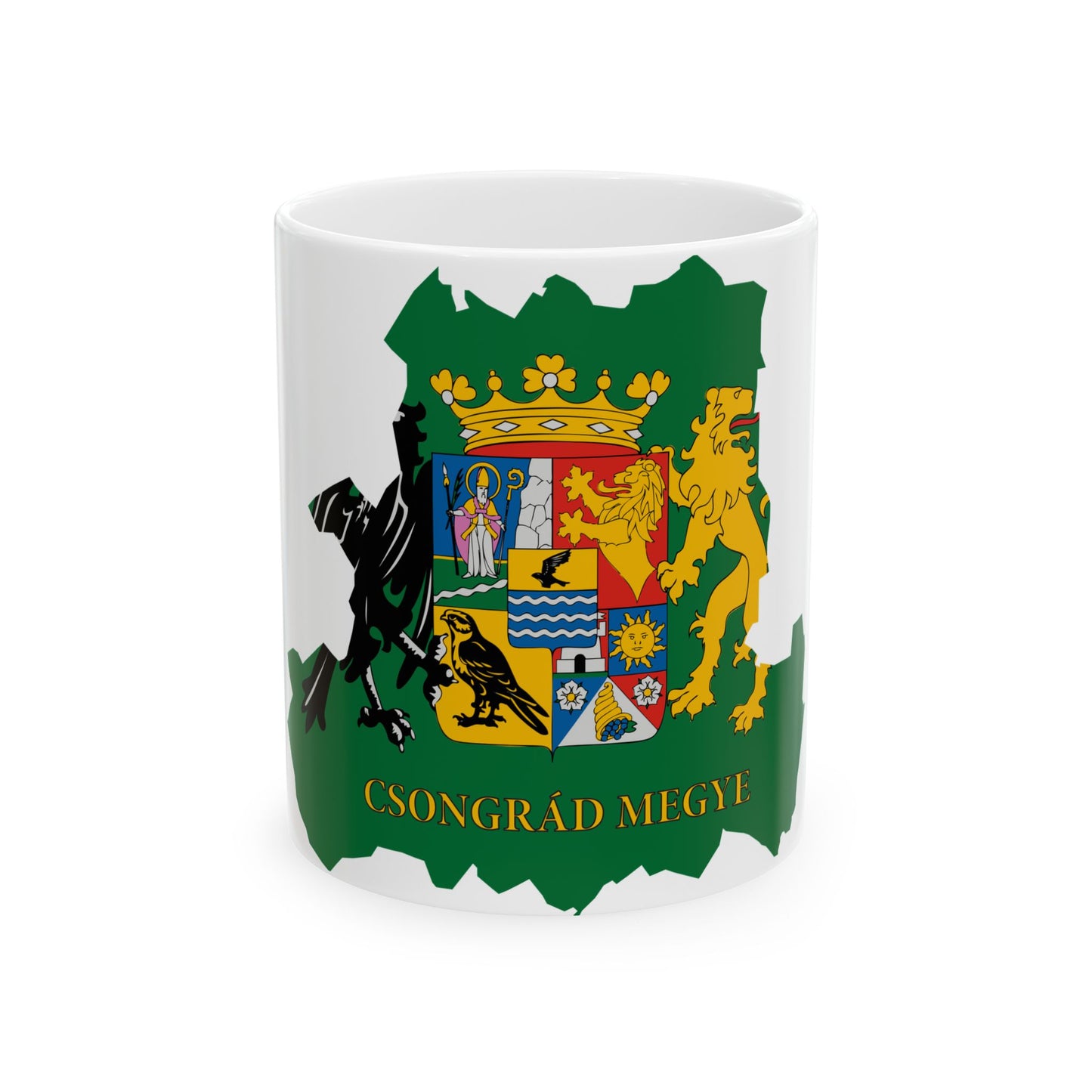 Flag-map of Csongrad County (Hungary) White Coffee Mug