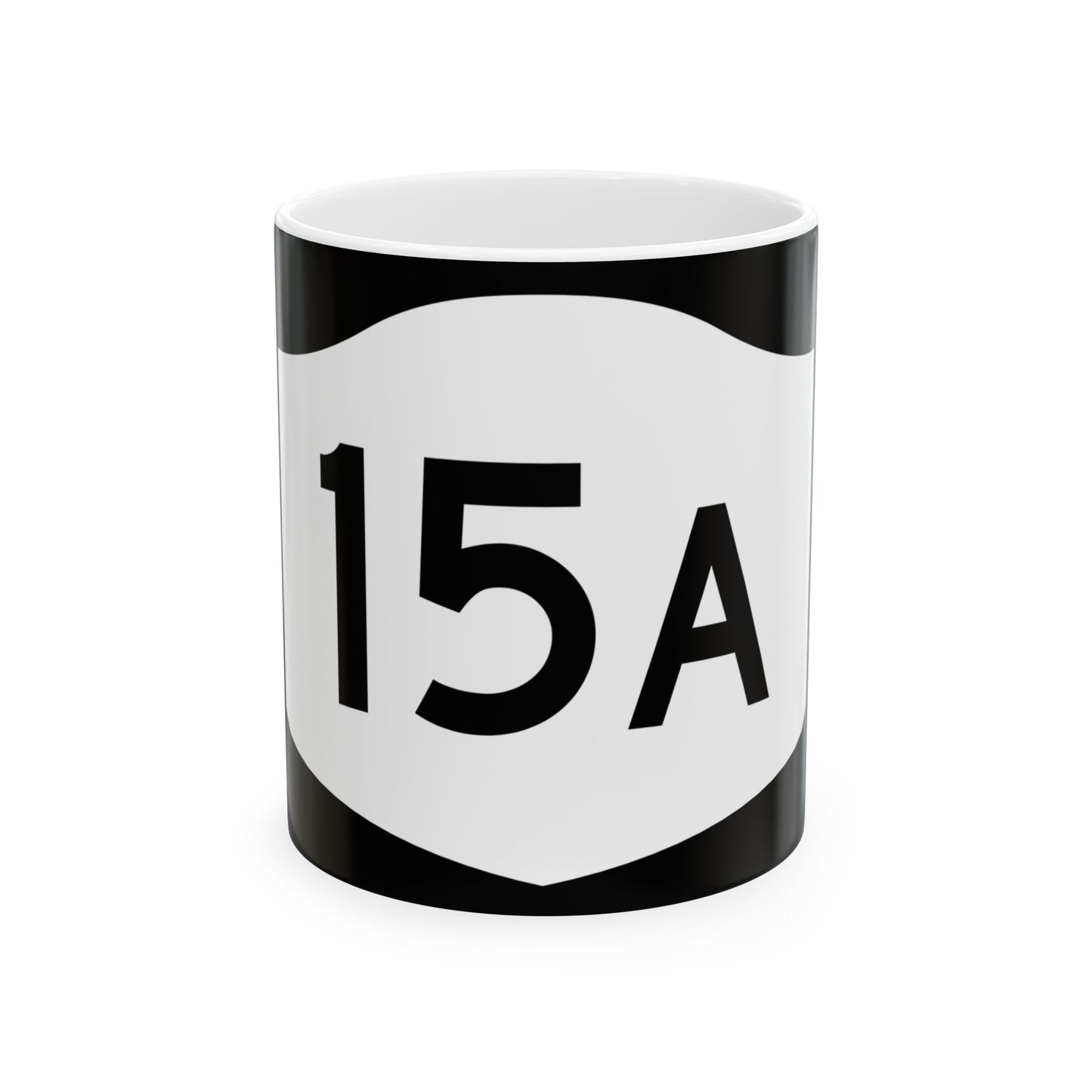 NY-15A (New York) (Road Sign) White Coffee Mug