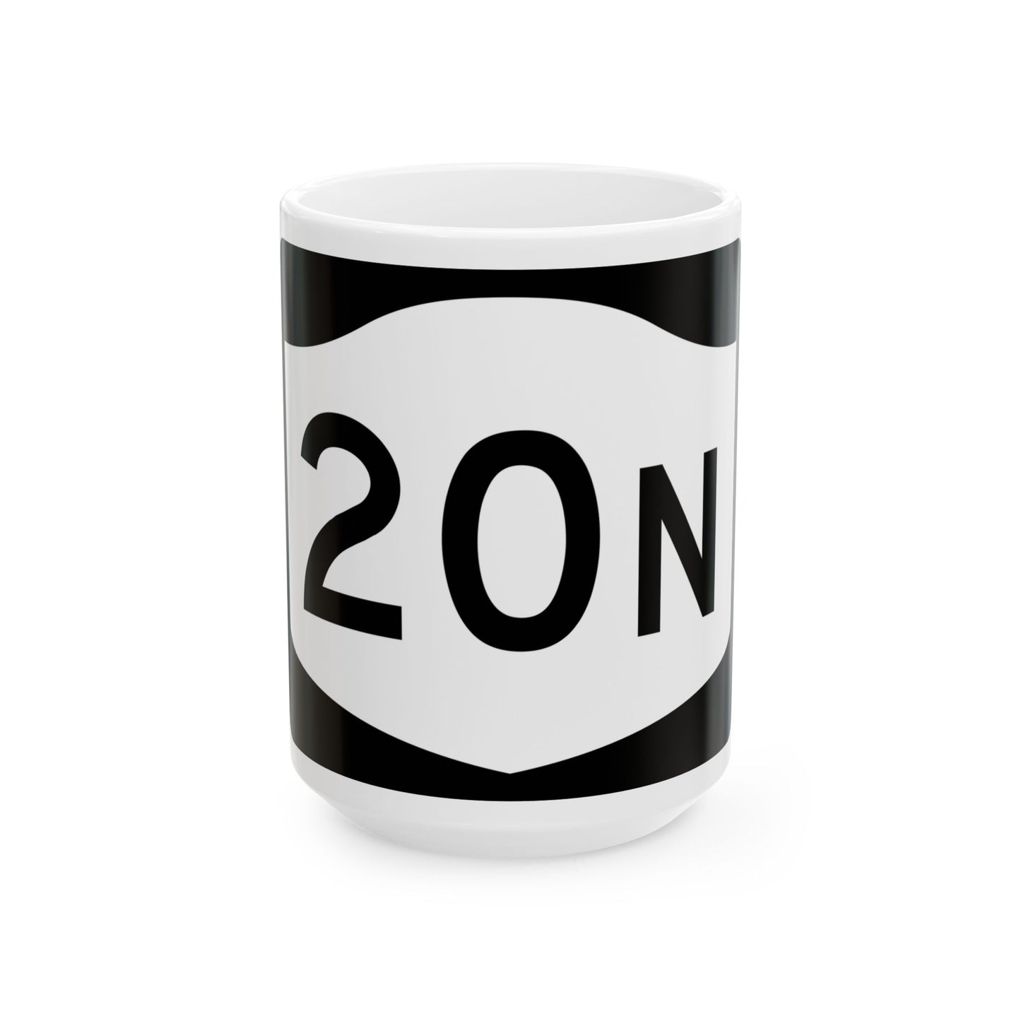 NY-20N (New York) (Road Sign) White Coffee Mug