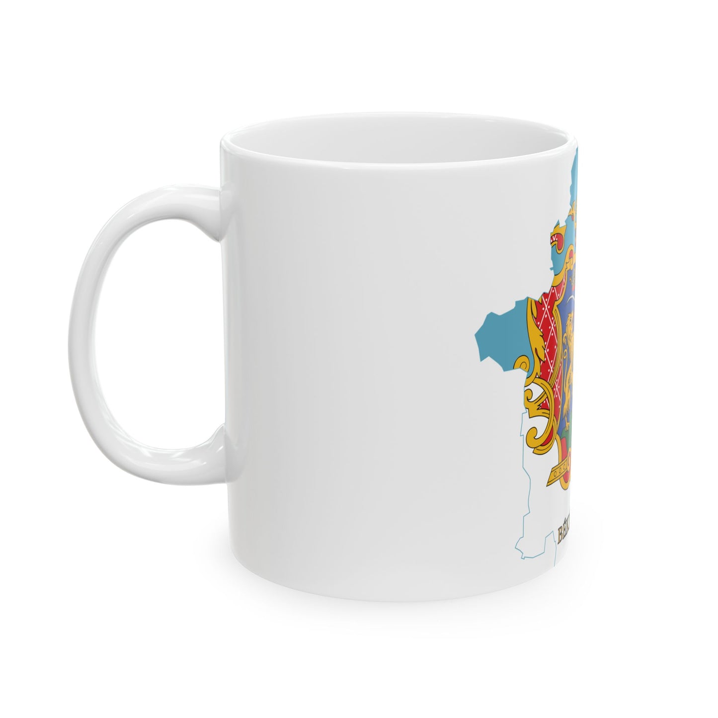 Flag-map of Bekes County (Hungary) White Coffee Mug