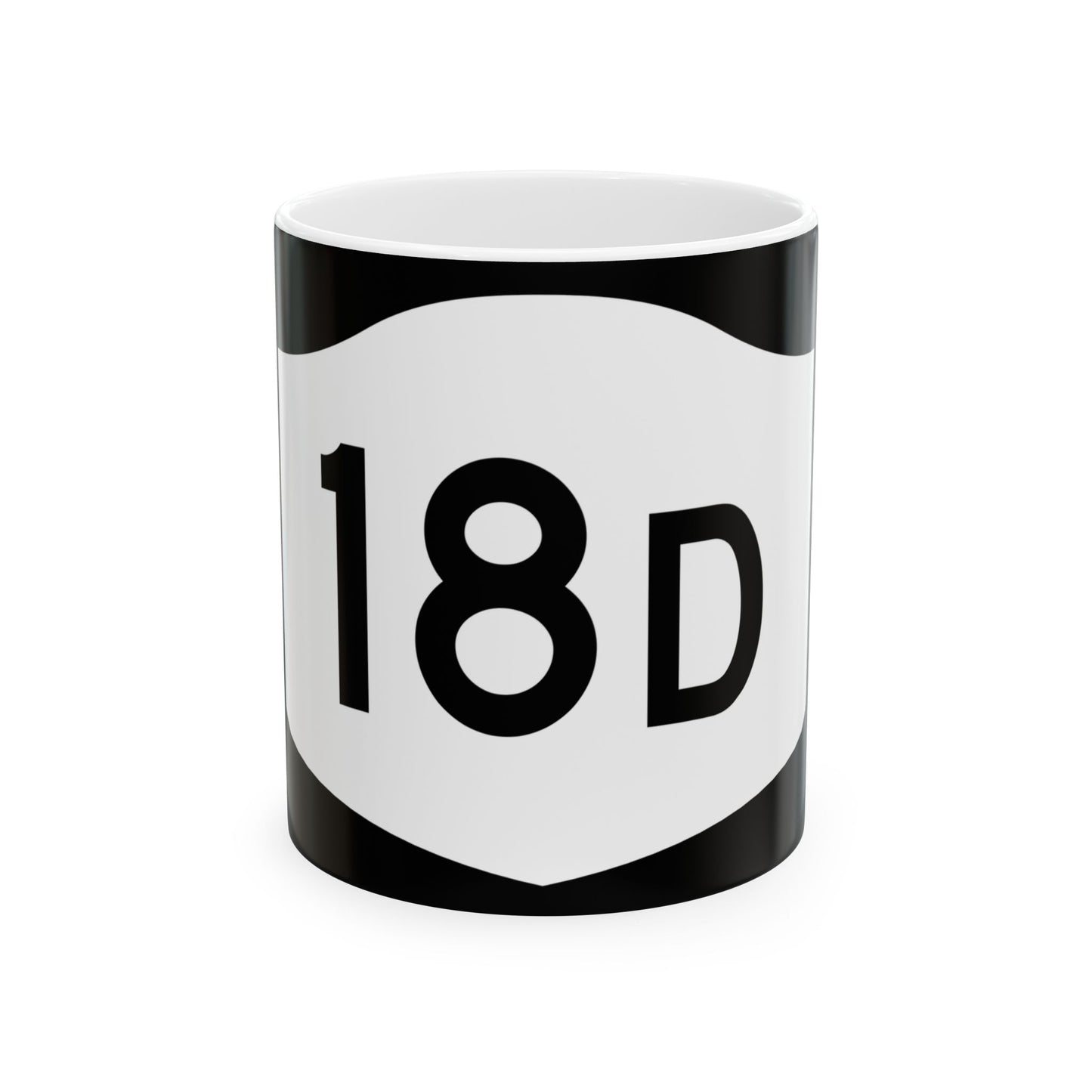 NY-18D (New York) (Road Sign) White Coffee Mug