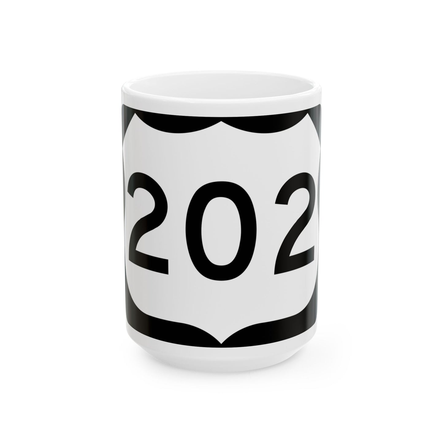 US 202 NY (New York) (Road Sign) White Coffee Mug
