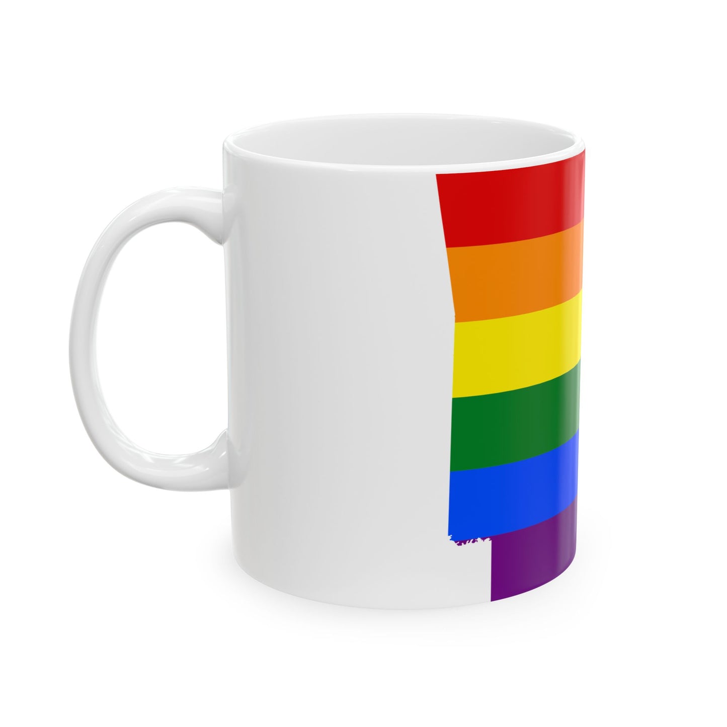 LGBT flag map of Arkansas (United States) White Coffee Mug