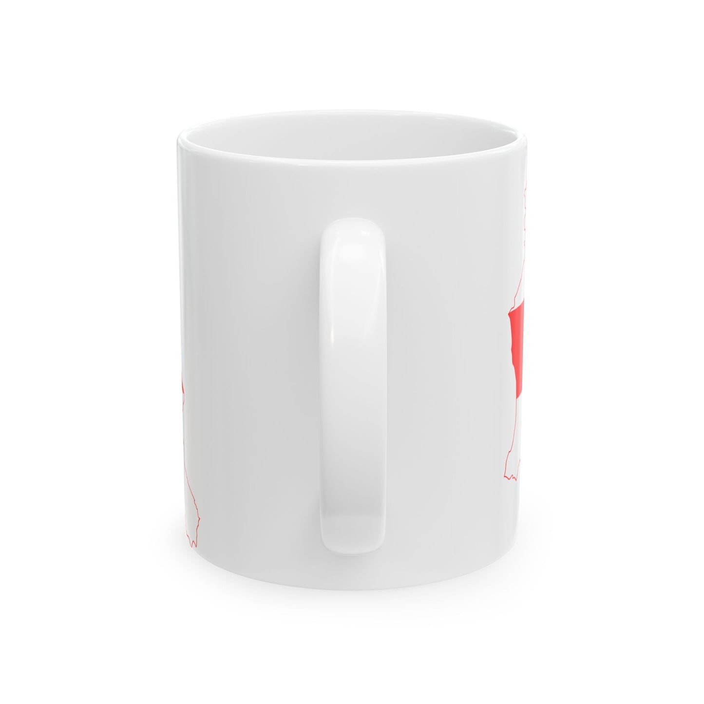 Flag map of Georgia without Russian-occupied territories (Georgia) White Coffee Mug