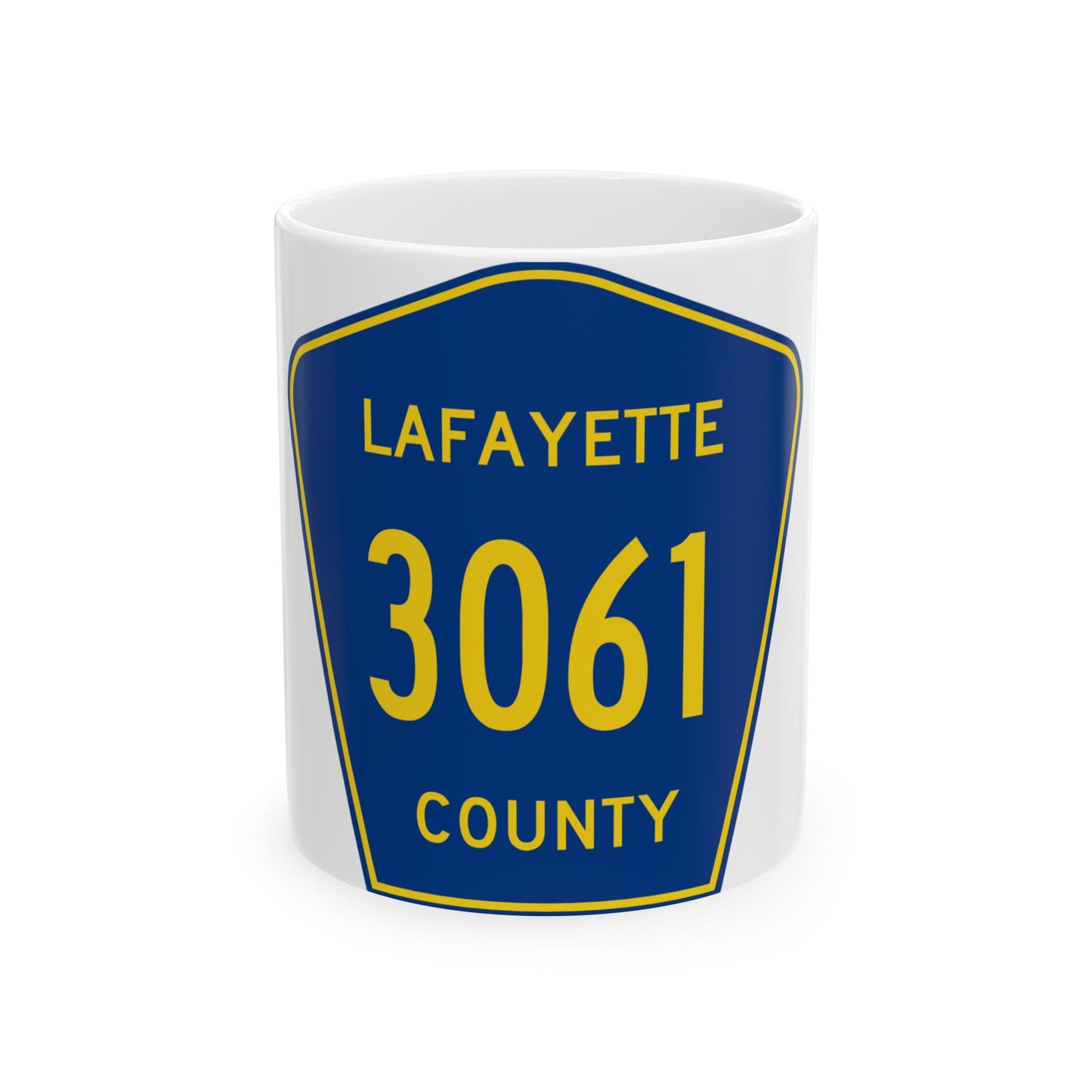 Lafayette County Route 3061 MS (Mississippi) (Road Sign) White Coffee Mug