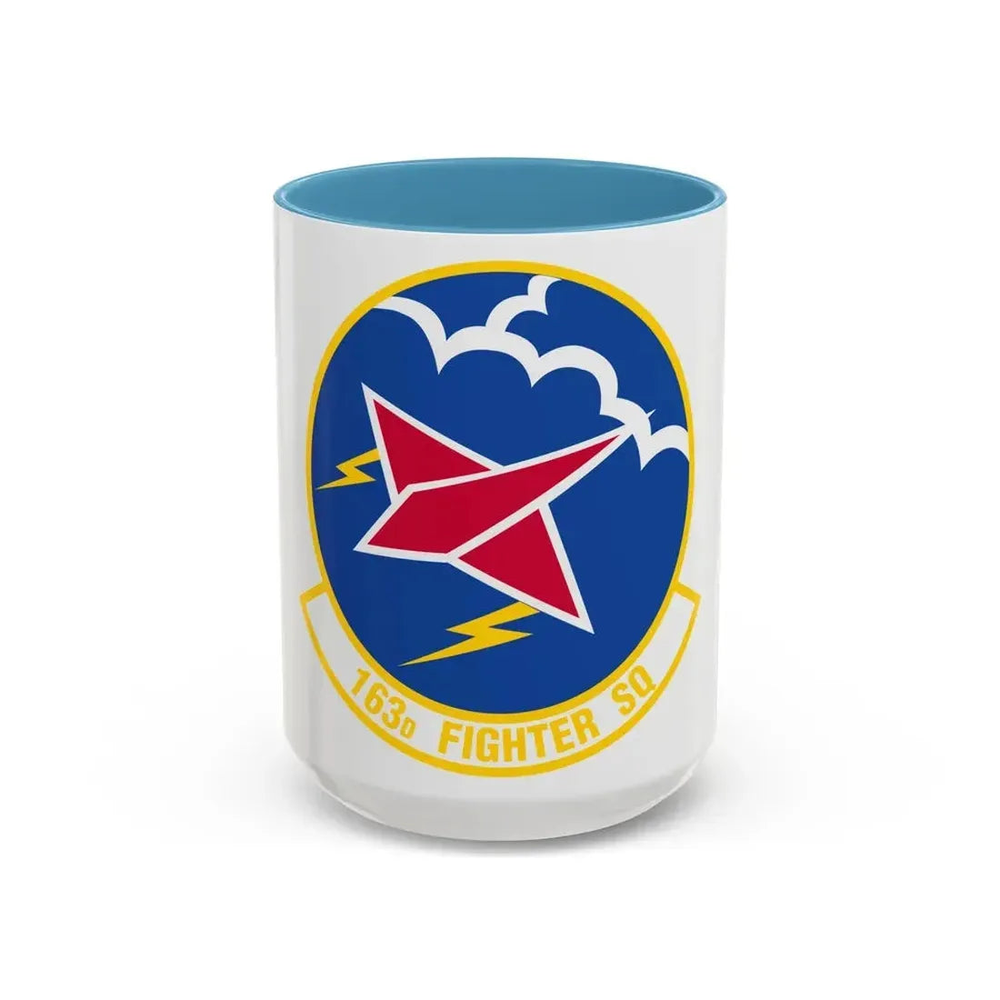 163 Fighter Squadron (U.S. Air Force) Accent Coffee Mug 15oz Light Blue - Go Mug Yourself