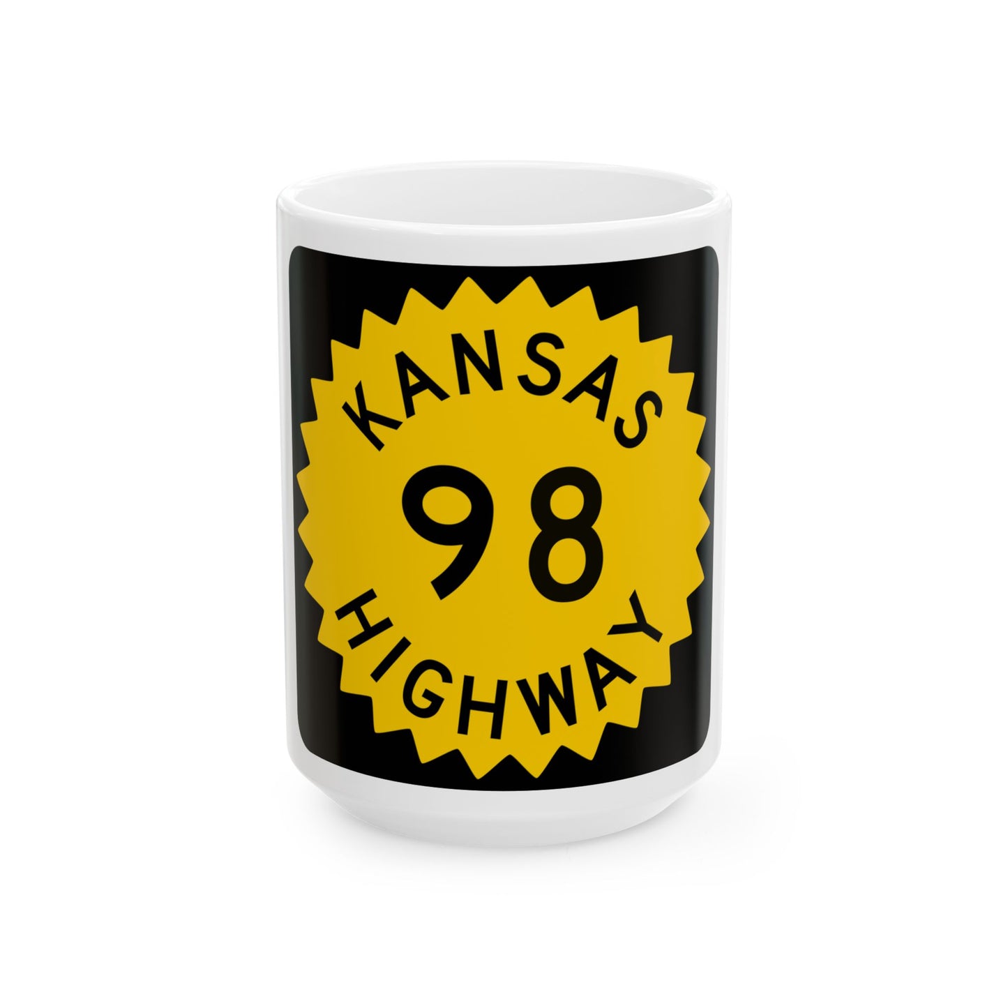K-98 1948 (Kansas) (Road Sign) White Coffee Mug