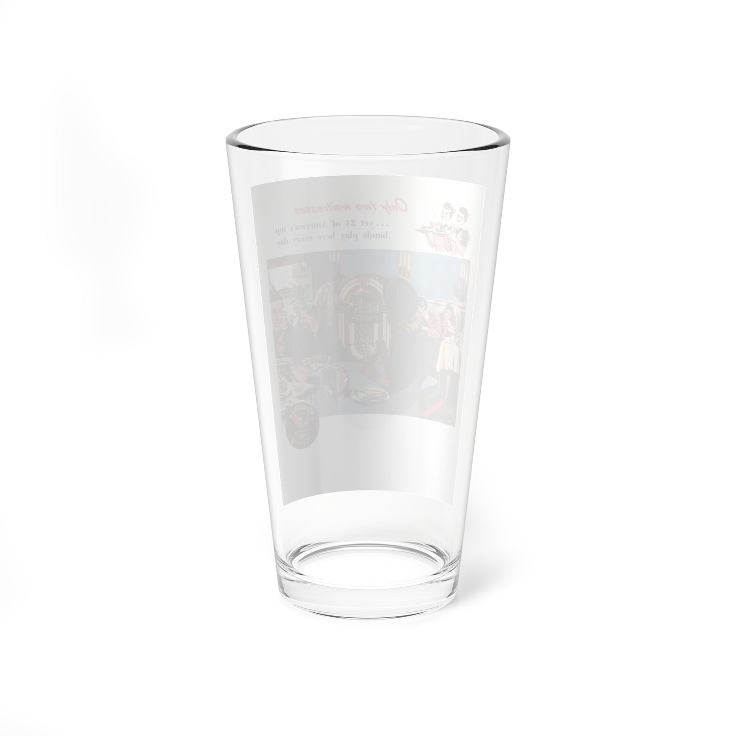 Only two waitresses, Wurlitzer adv,t Collier's, September 21, 1946 (Magazine Illustration) Pint Glass 16oz
