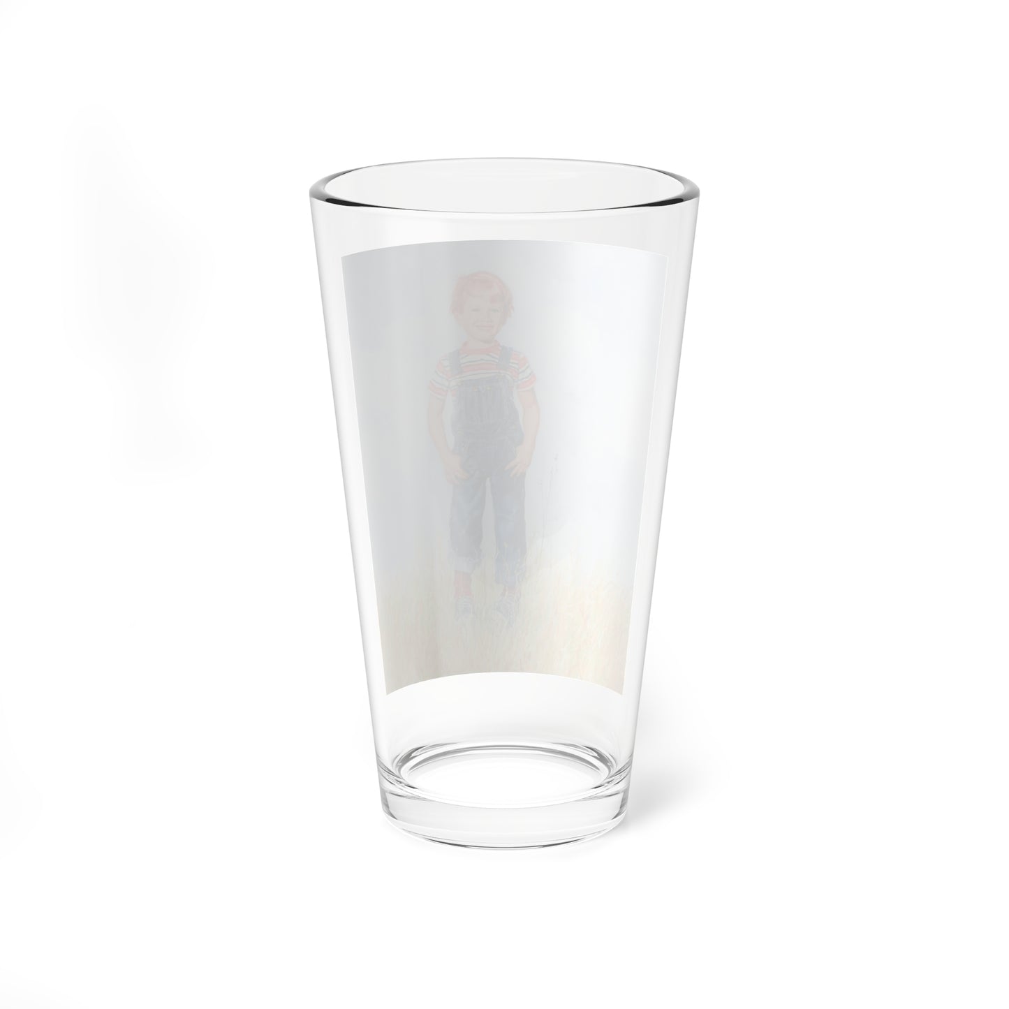 Little Boy Standing in a Field - Pint Glass 16oz