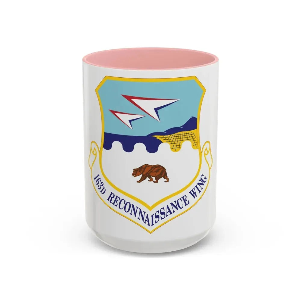 163d Reconnaissance Wing (U.S. Air Force) Accent Coffee Mug 15oz Pink - Go Mug Yourself