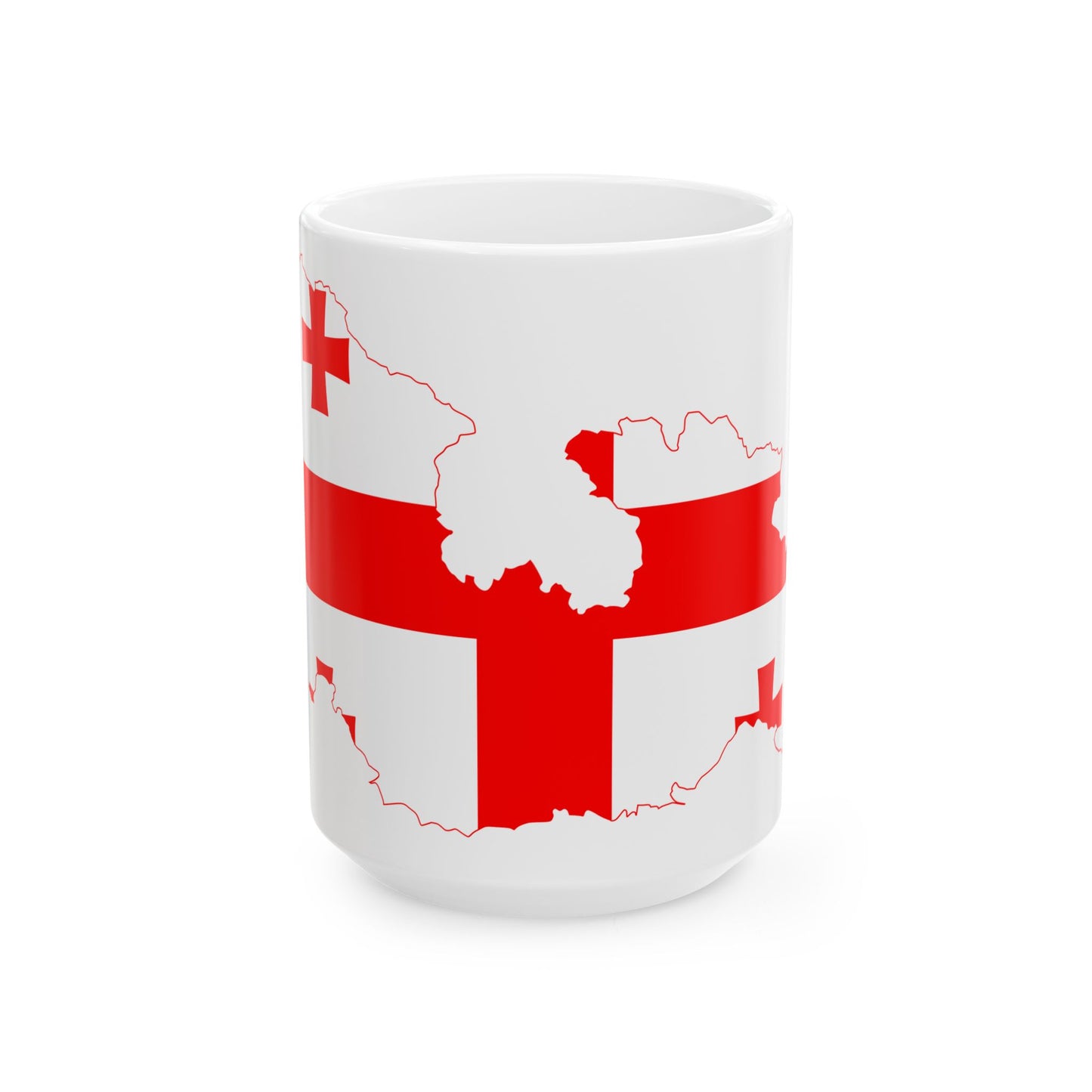 Flag map of Georgia without Russian-occupied territories (Georgia) White Coffee Mug