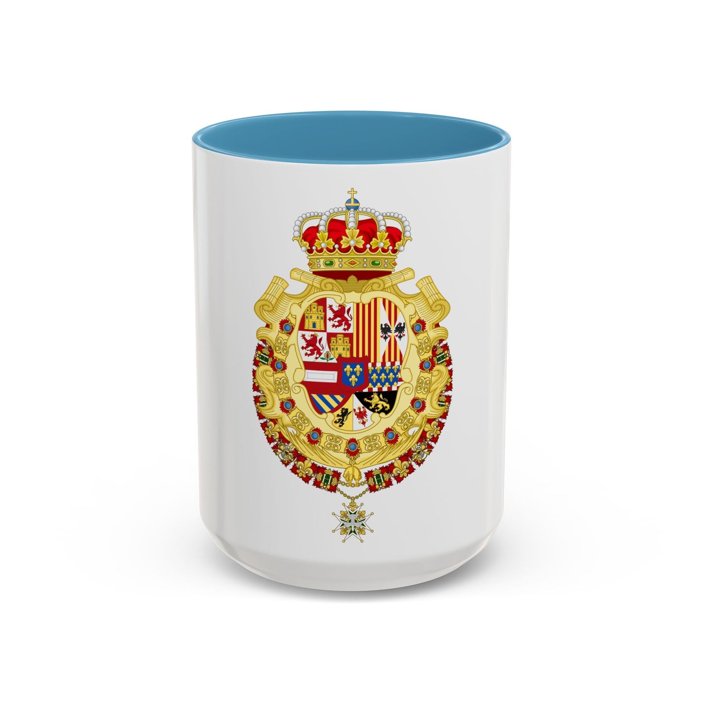 Royal Greater Coat of Arms of Spain (1700-1761) - Accent Coffee Mug