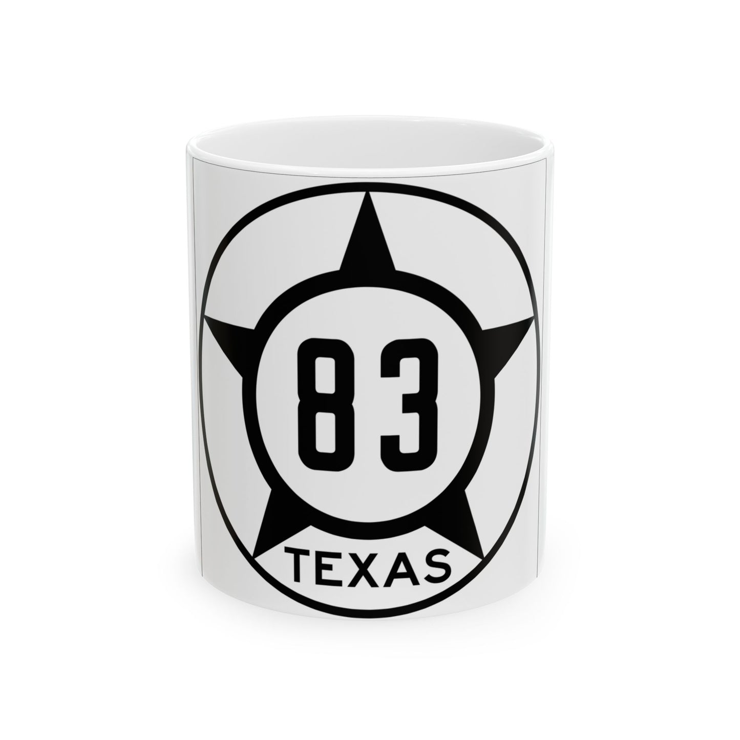 Old Texas 83 (Texas) (Road Sign) White Coffee Mug