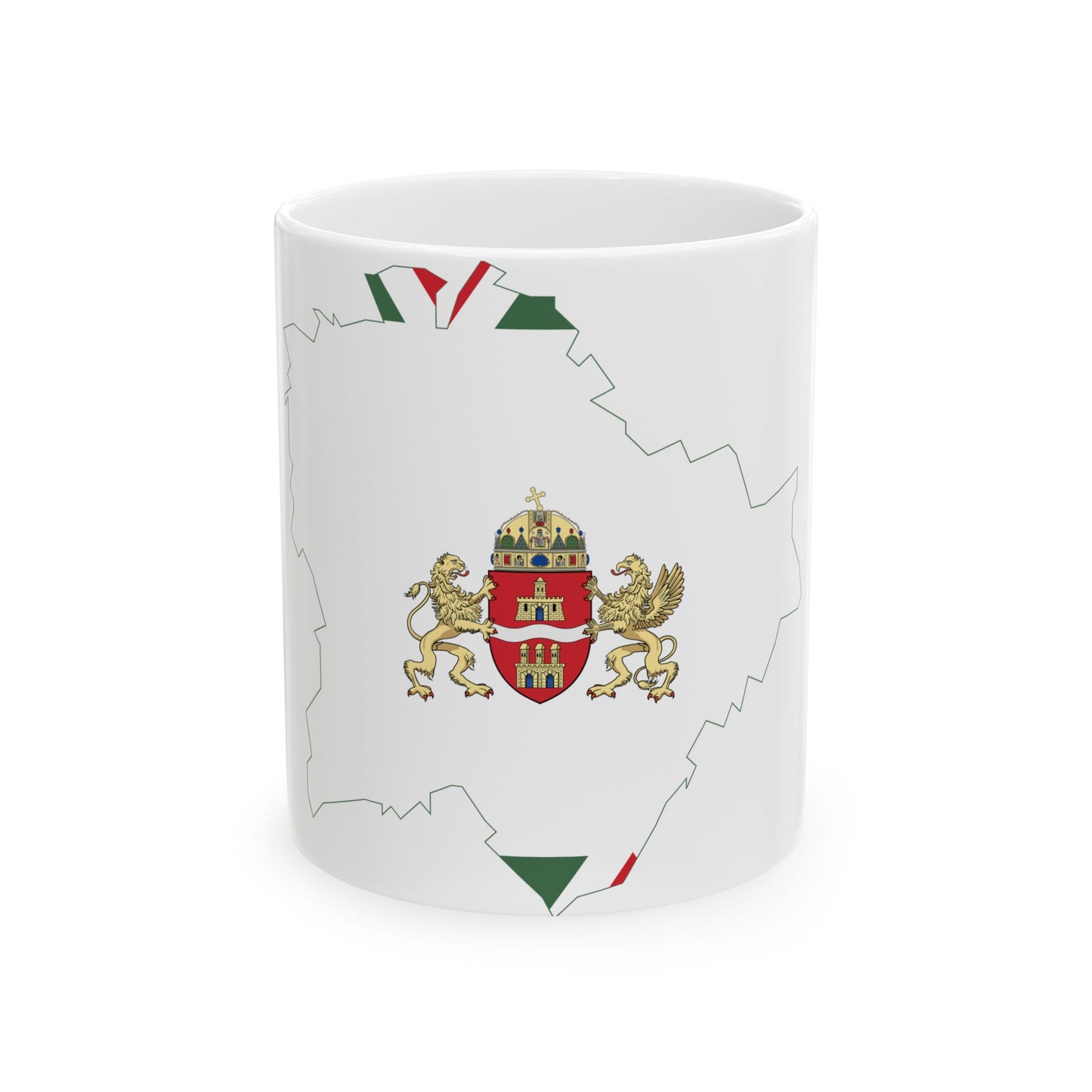 Flag-map of Budapest (Hungary) White Coffee Mug