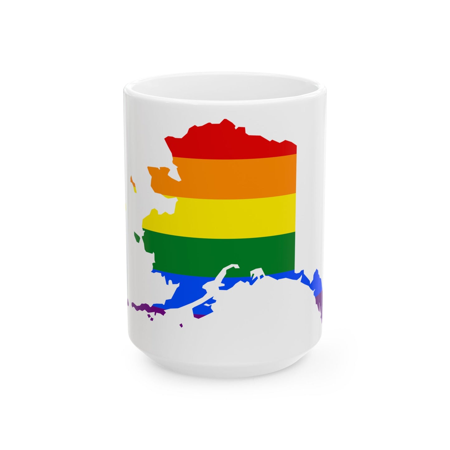 LGBT flag map of Alaska (United States) White Coffee Mug