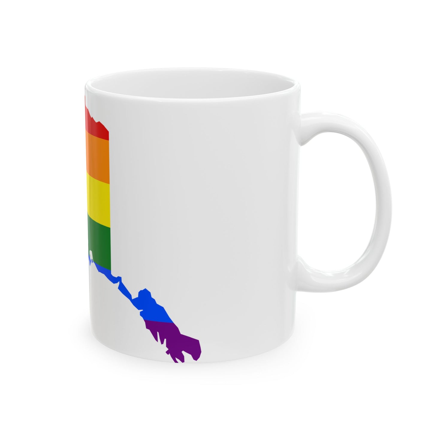 LGBT flag map of Alaska (United States) White Coffee Mug