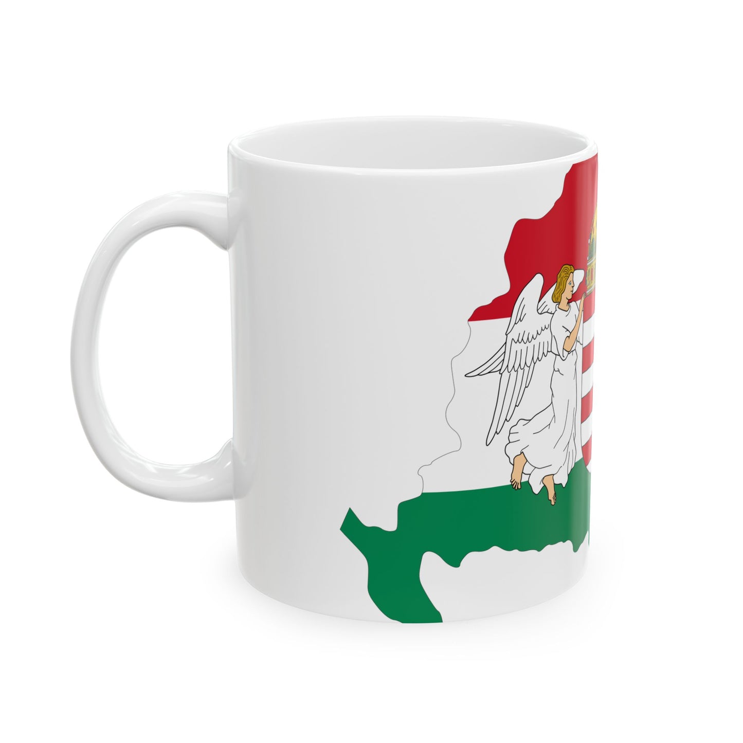Kingdom of Hungary flag map (Hungary) White Coffee Mug