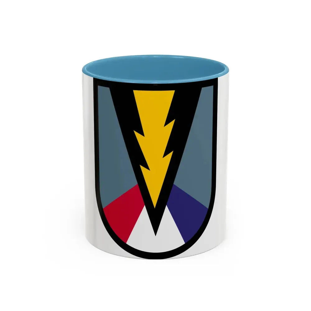 165th Infantry Brigade SSI (U.S. Army) Accent Coffee Mug 11oz Light Blue - Go Mug Yourself