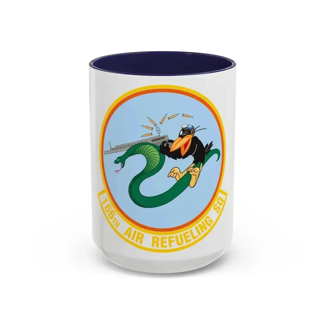 166 Air Refueling Squadron (U.S. Air Force) Accent Coffee Mug 15oz Navy - Go Mug Yourself