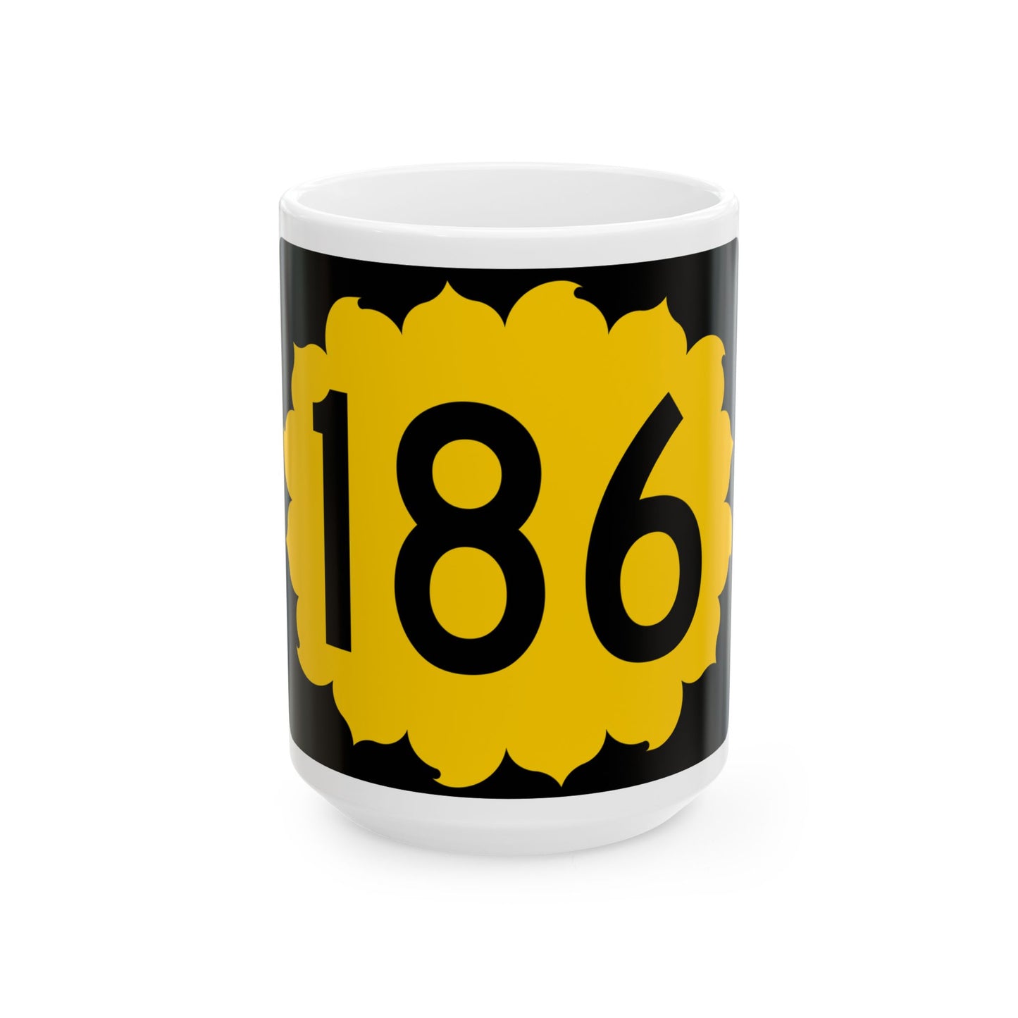 K-186 (Kansas) (Road Sign) White Coffee Mug