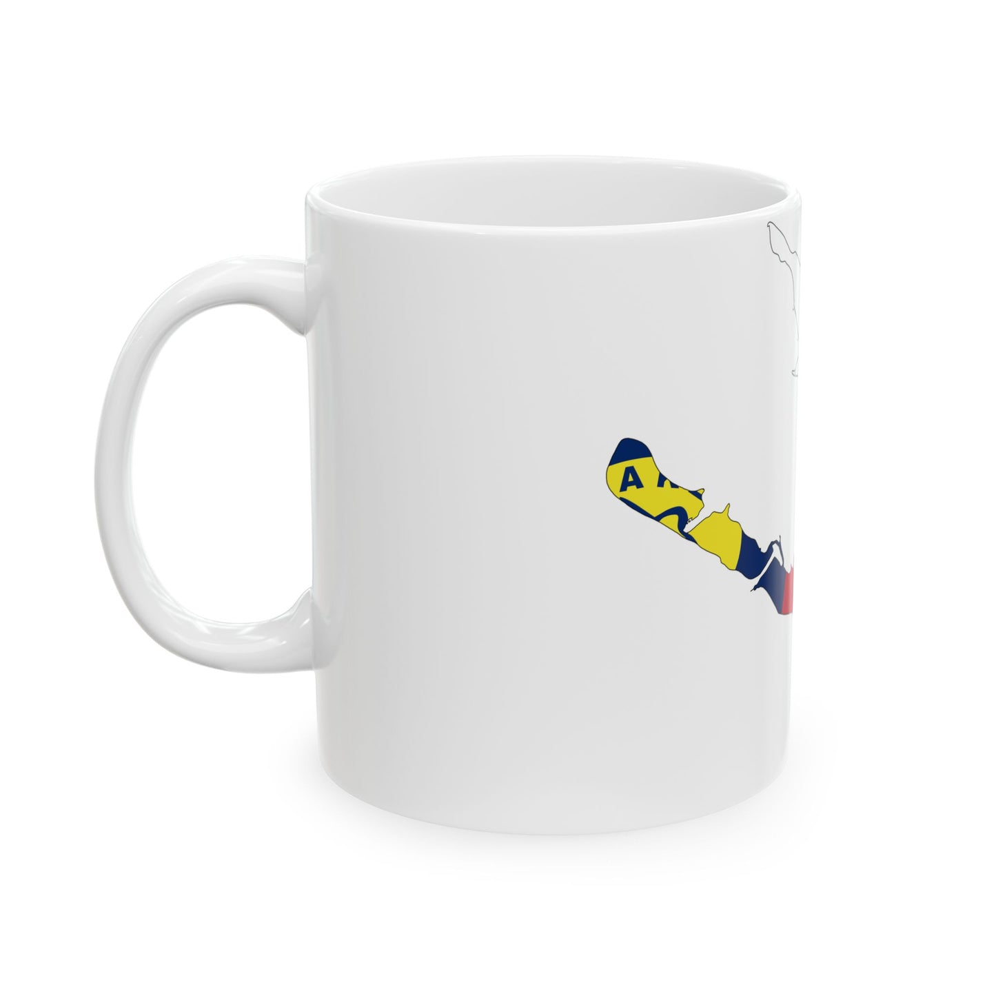 Flag map of Wake Island (United States) White Coffee Mug