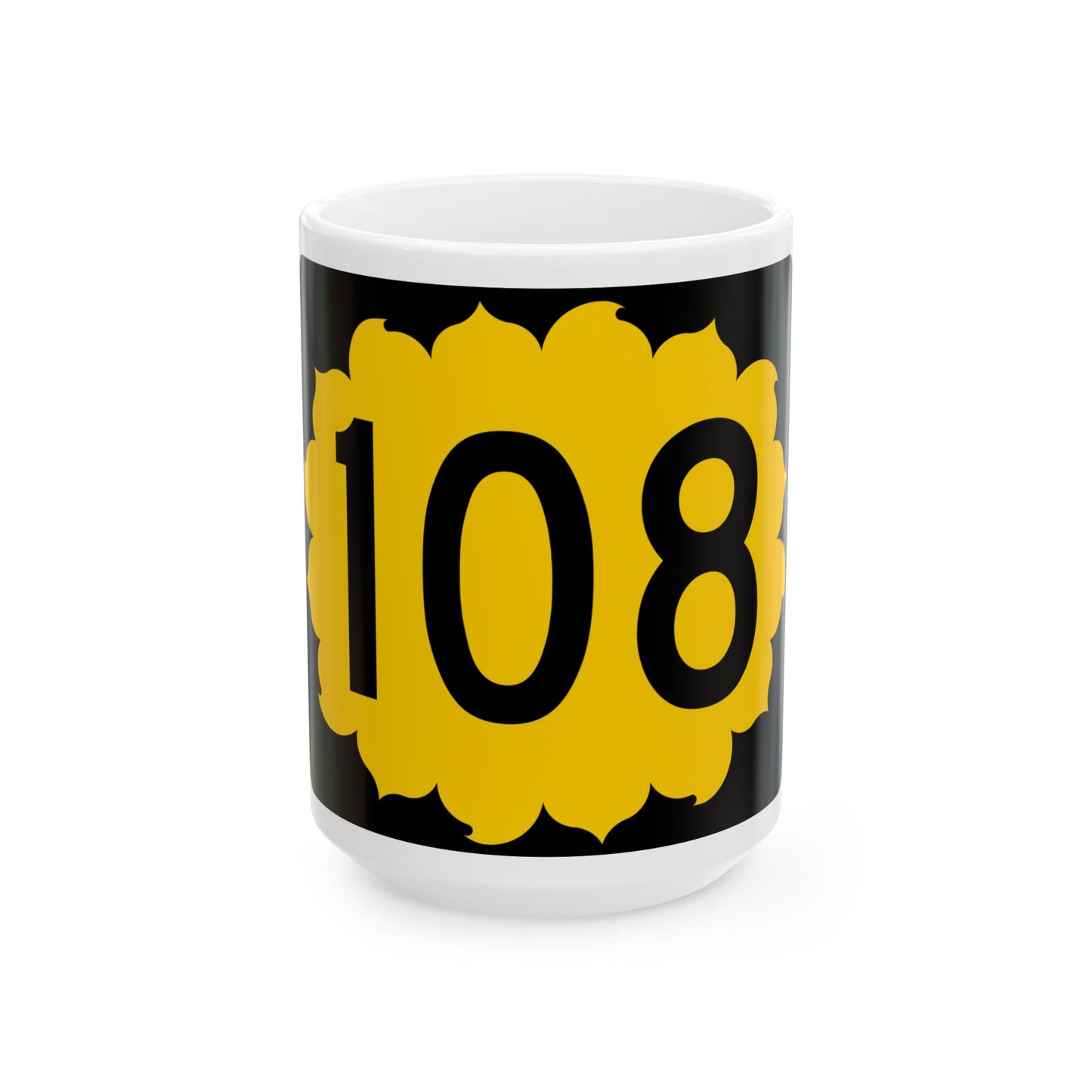 K-108 (Kansas) (Road Sign) White Coffee Mug