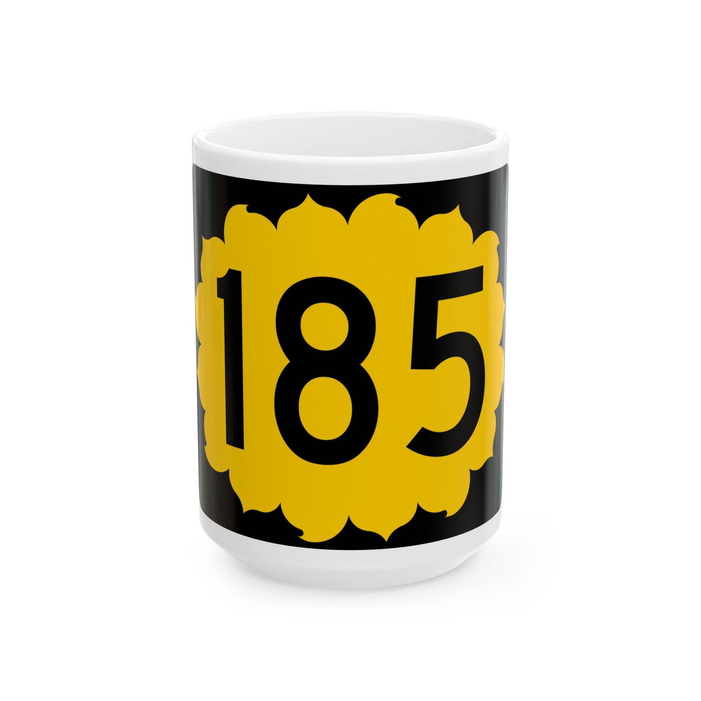 K-185 (Kansas) (Road Sign) White Coffee Mug