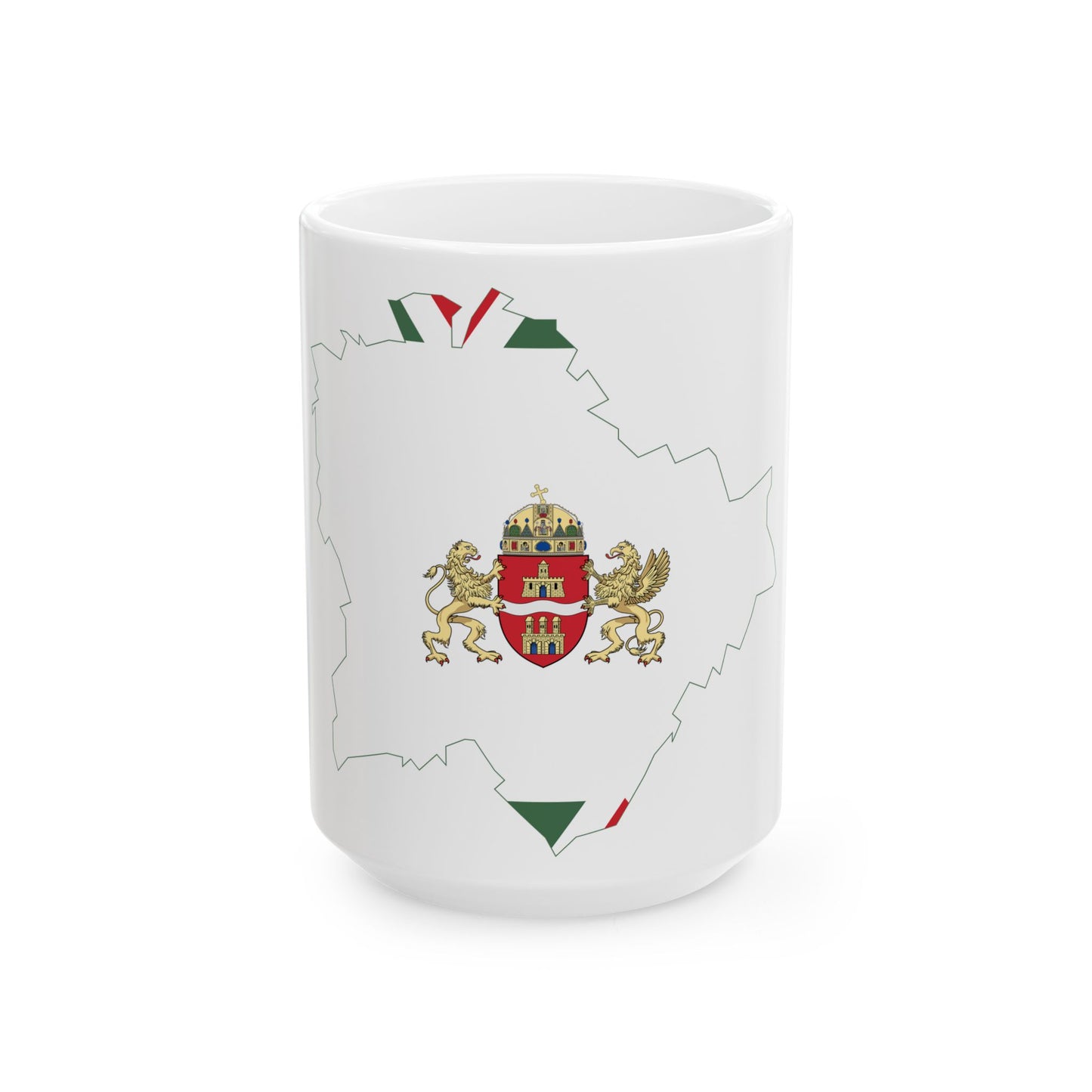 Flag-map of Budapest (Hungary) White Coffee Mug