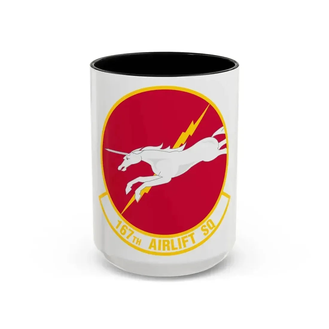 167 Airlift Squadron (U.S. Air Force) Accent Coffee Mug 15oz Black - Go Mug Yourself
