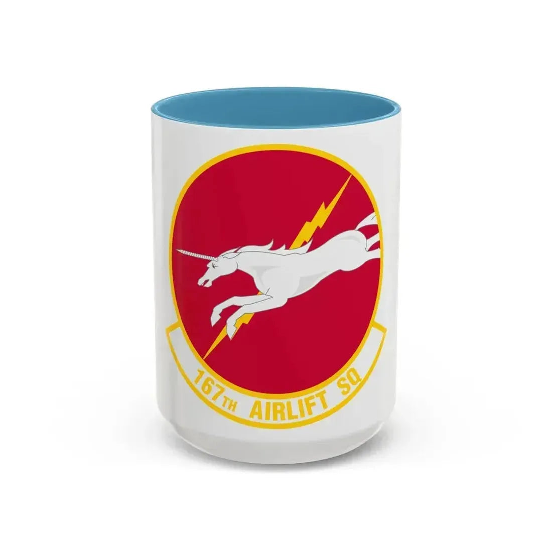 167 Airlift Squadron (U.S. Air Force) Accent Coffee Mug 15oz Light Blue - Go Mug Yourself