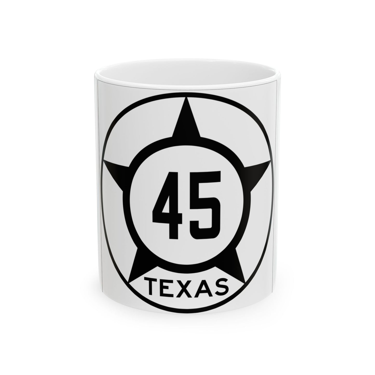 Old Texas 45 (Texas) (Road Sign) White Coffee Mug