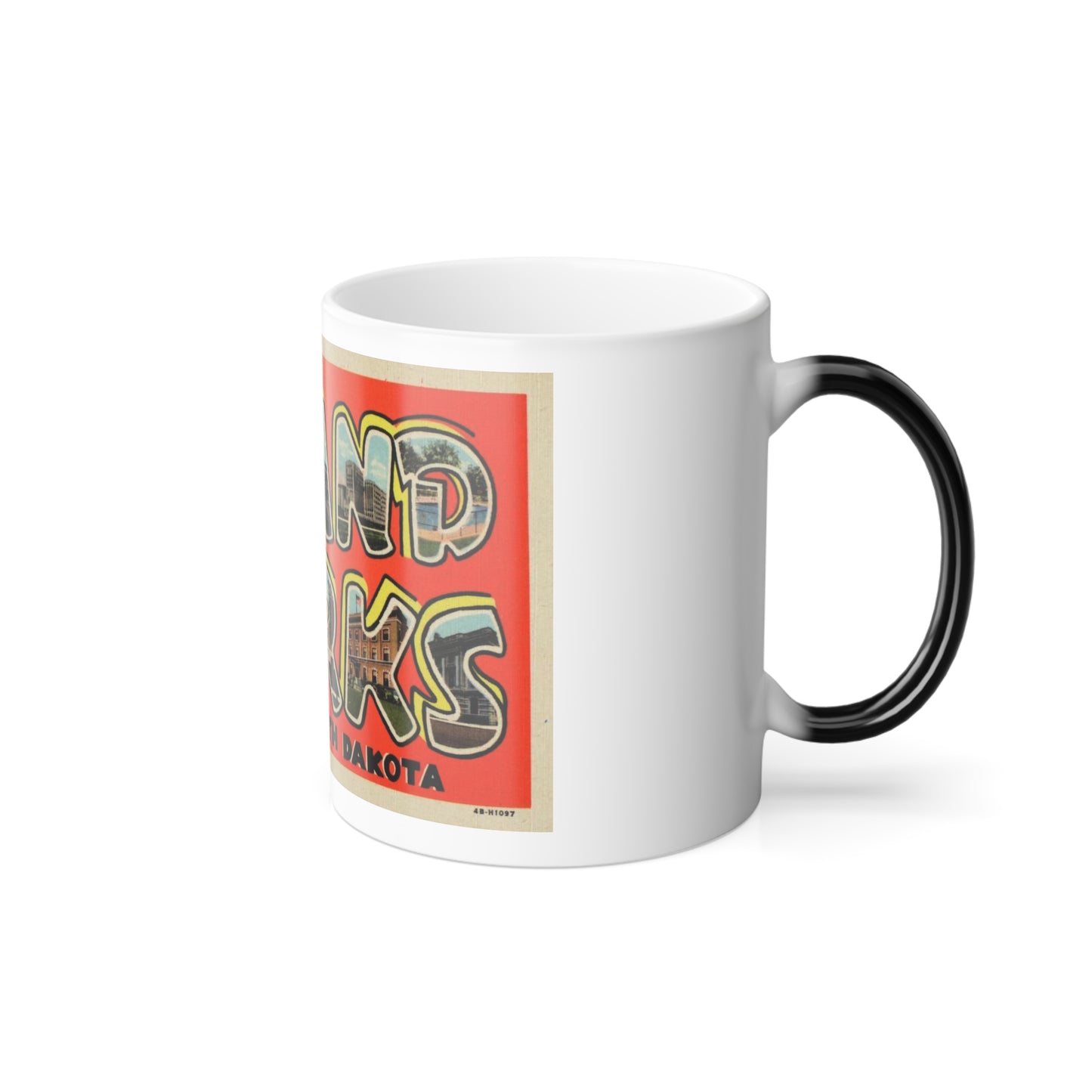 Greetings from Grand Forks North Dakota (Greeting Postcards) Color Changing Mug 11oz