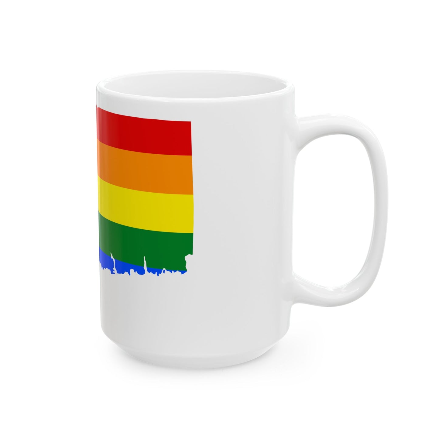 LGBT flag map of Connecticut (United States) White Coffee Mug