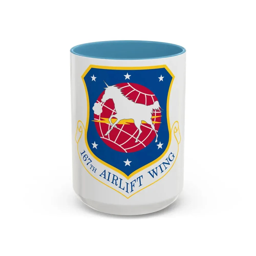 167th Airlift Wing (U.S. Air Force) Accent Coffee Mug 15oz Light Blue - Go Mug Yourself