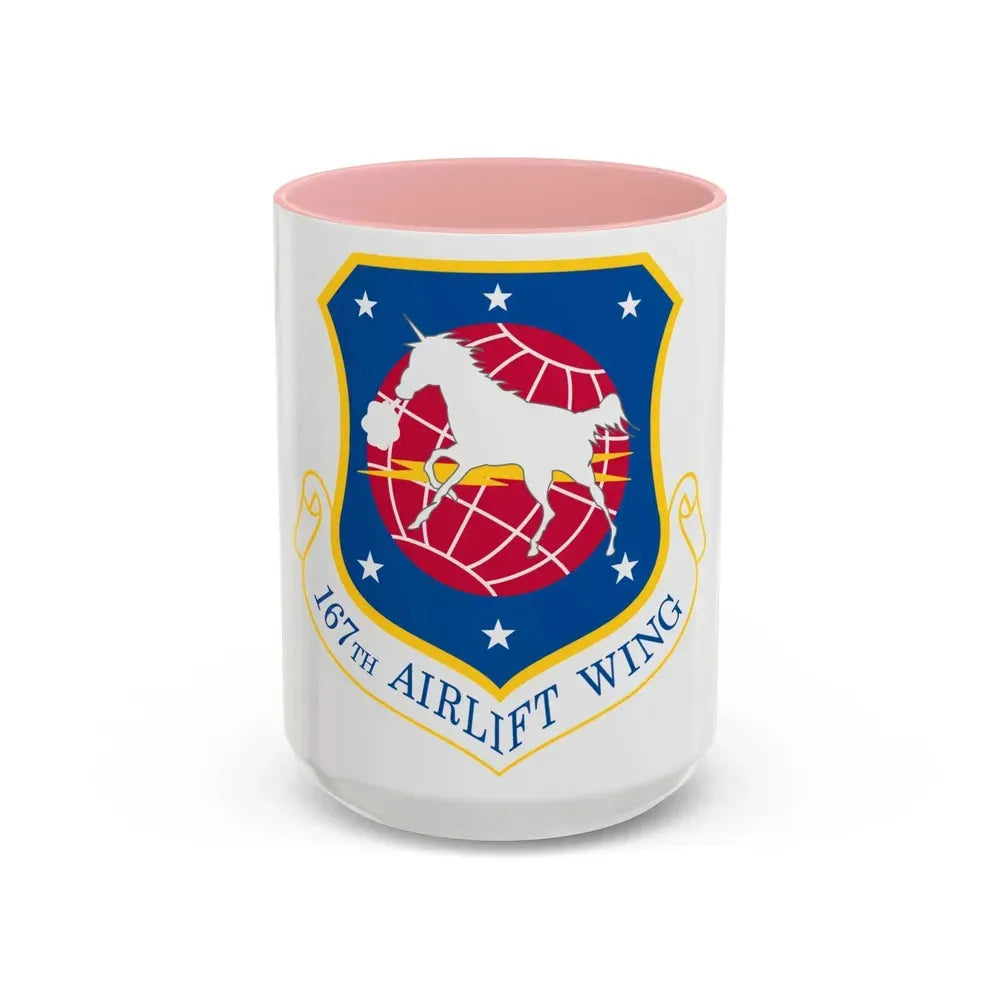 167th Airlift Wing (U.S. Air Force) Accent Coffee Mug 15oz Pink - Go Mug Yourself