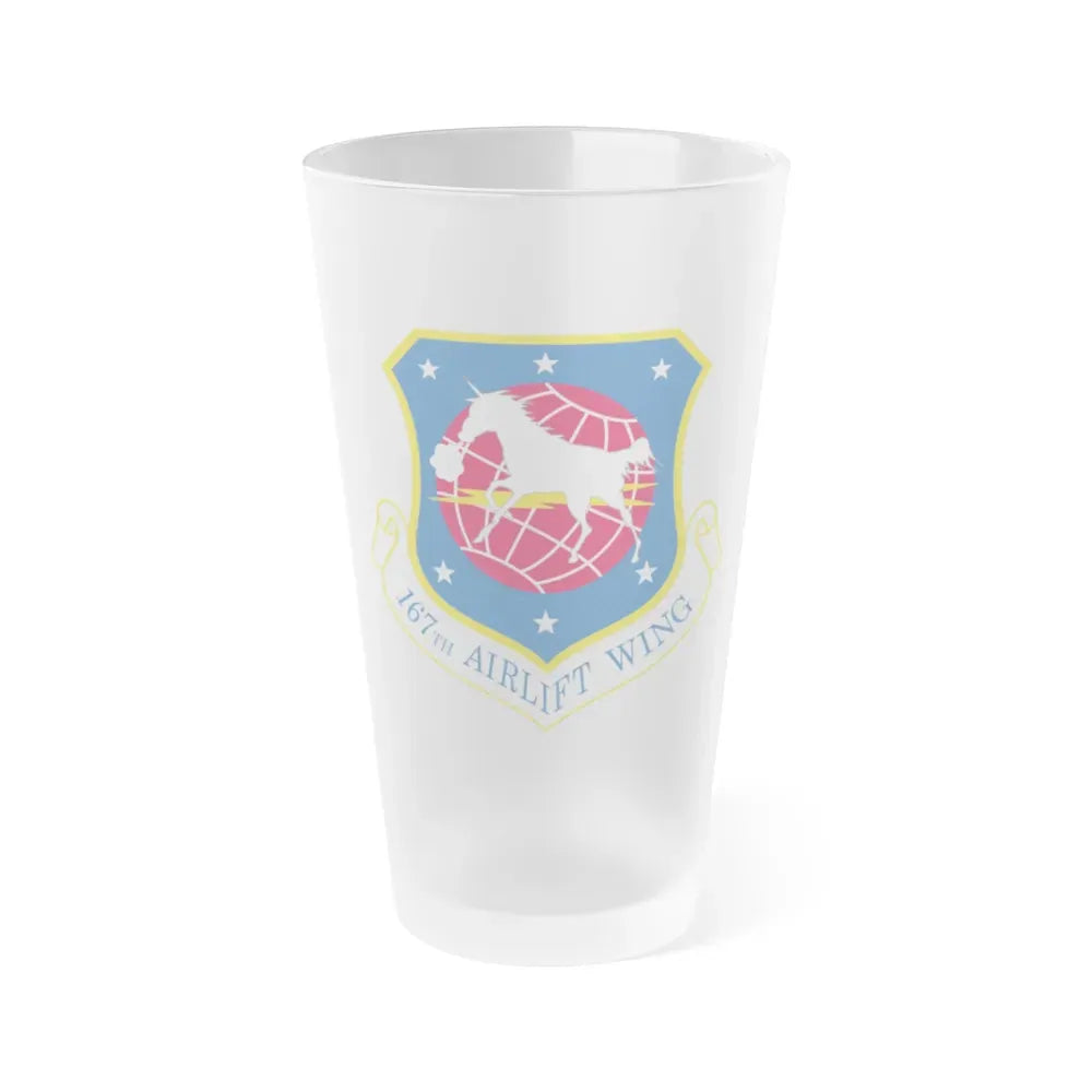 167th Airlift Wing (U.S. Air Force) Frosted Pint Glass 16oz 16oz Frosted - Go Mug Yourself