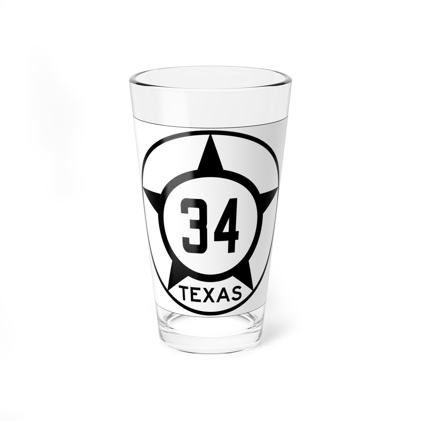 Old Texas 34 (Texas) (Road Sign) Pint Glss 16oz