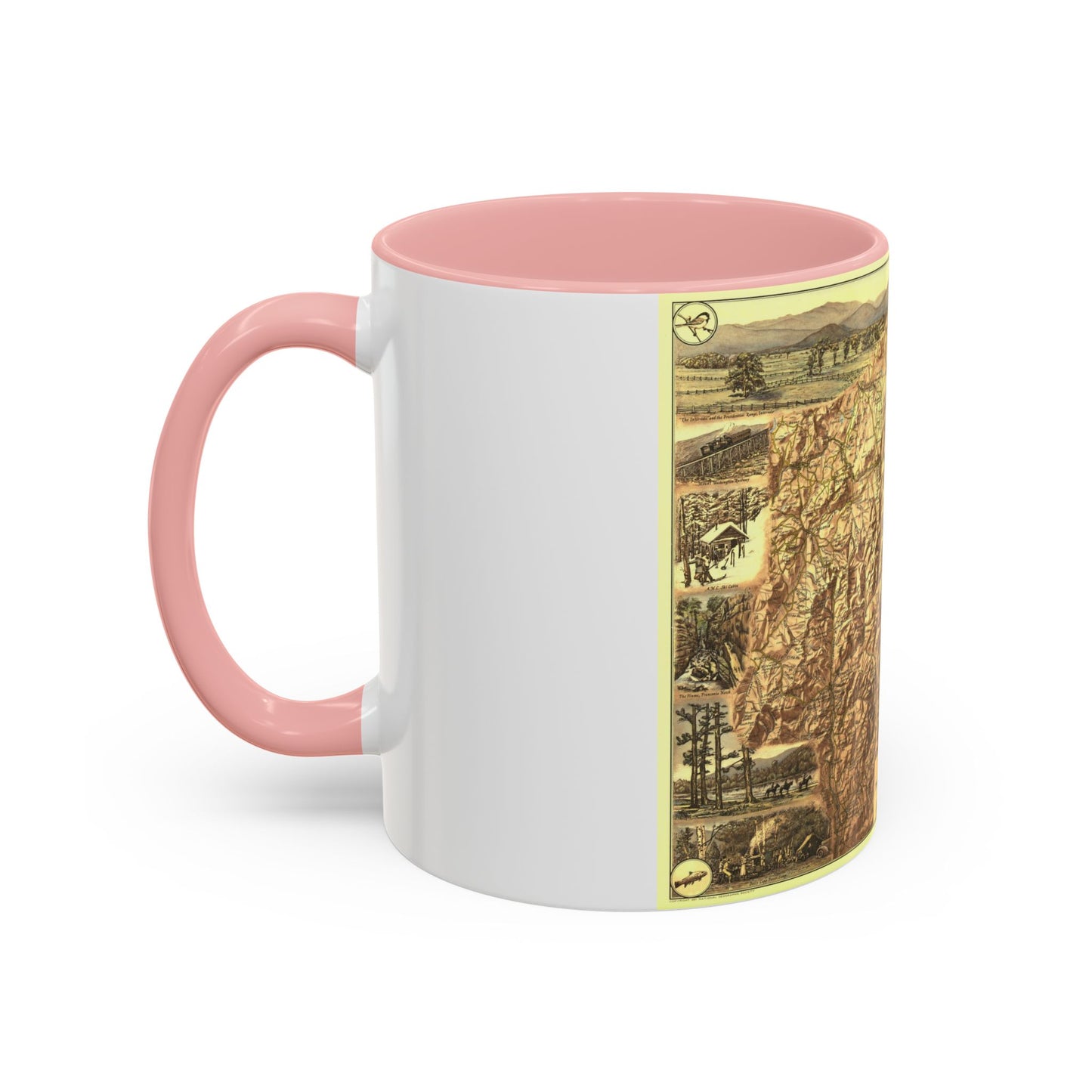 USA - New Hampshire's White Mountains (1937) (Map) Accent Coffee Mug-Go Mug Yourself
