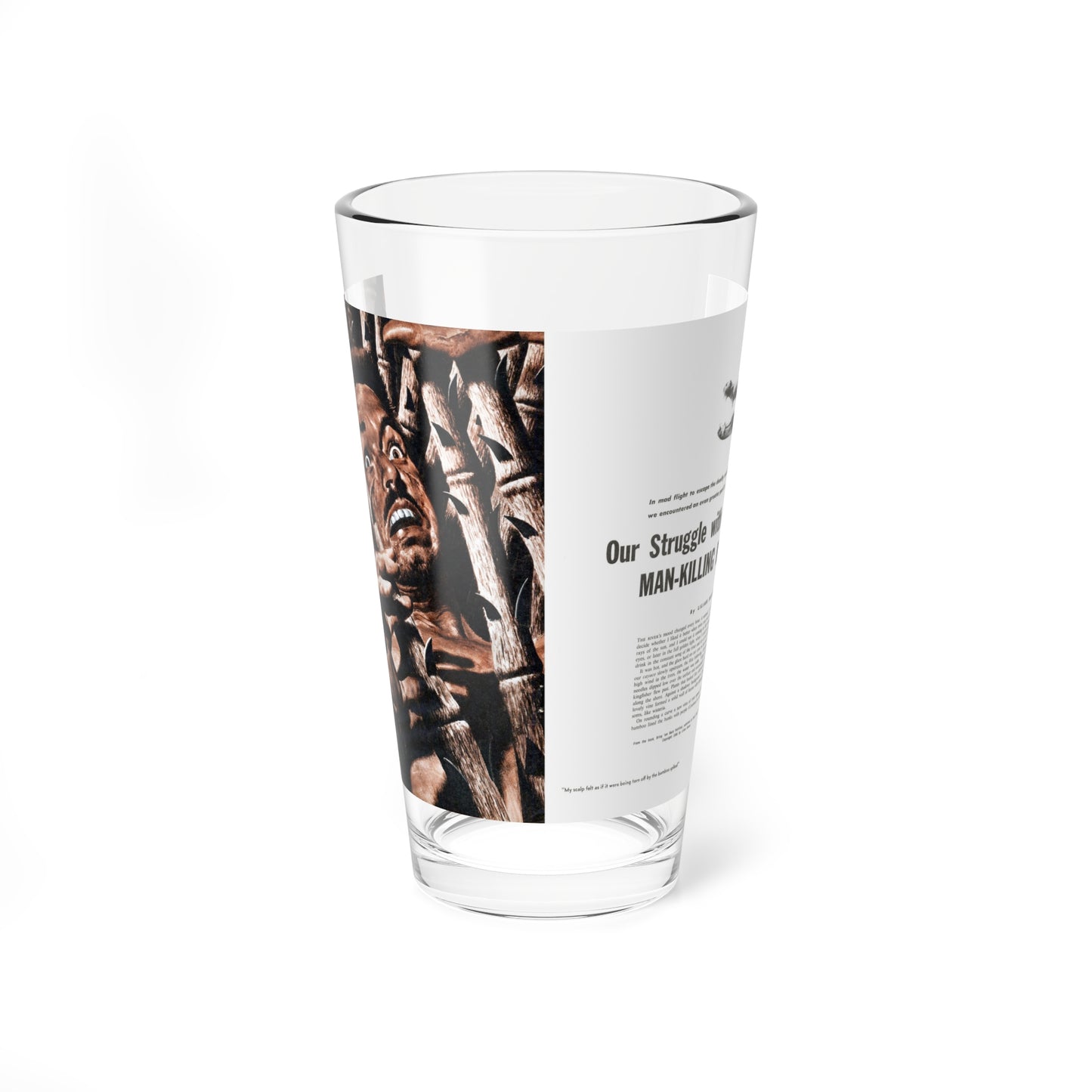 Our Struggle with the Man-Killing Bamboo, Fury, December 1957 (Magazine Illustration) Pint Glass 16oz