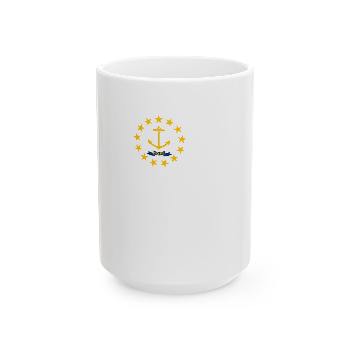 Flag-map of Rhode Island (United States) White Coffee Mug