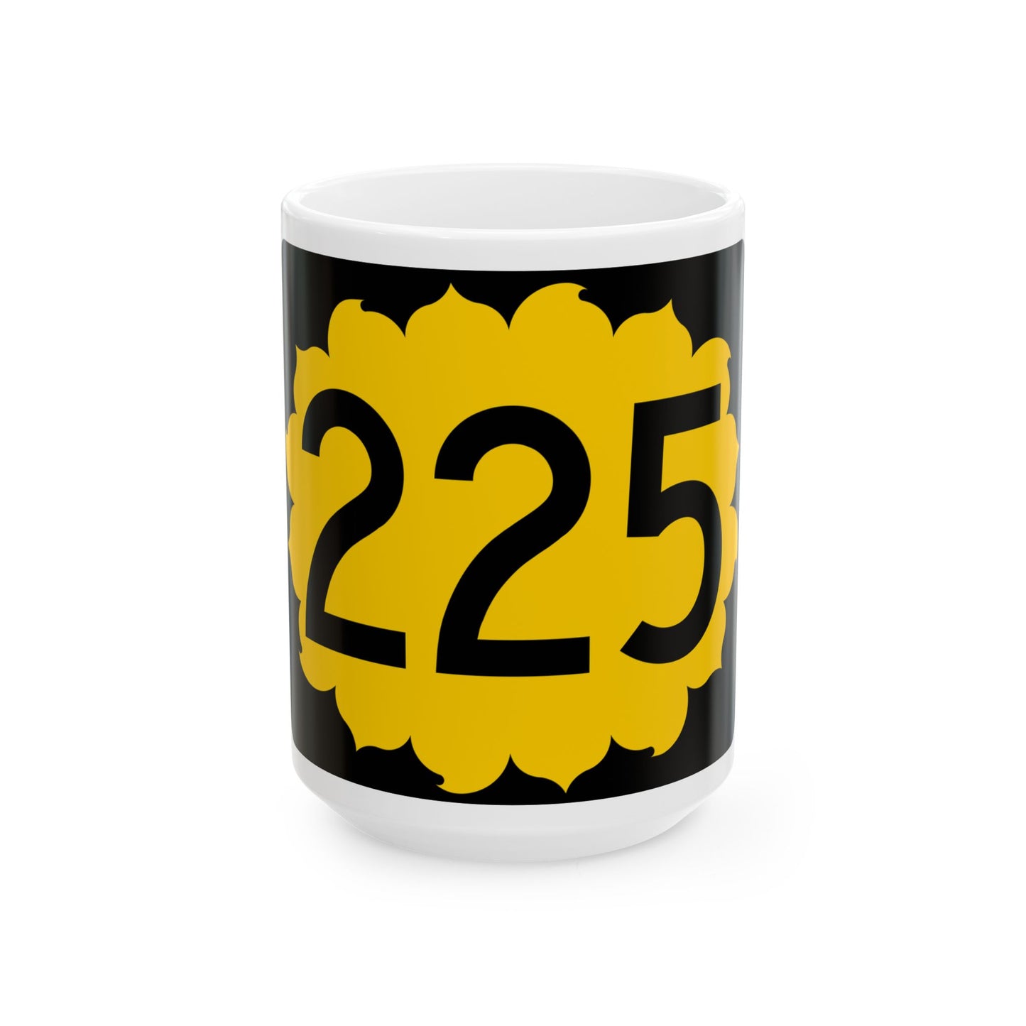 K-225 (Kansas) (Road Sign) White Coffee Mug