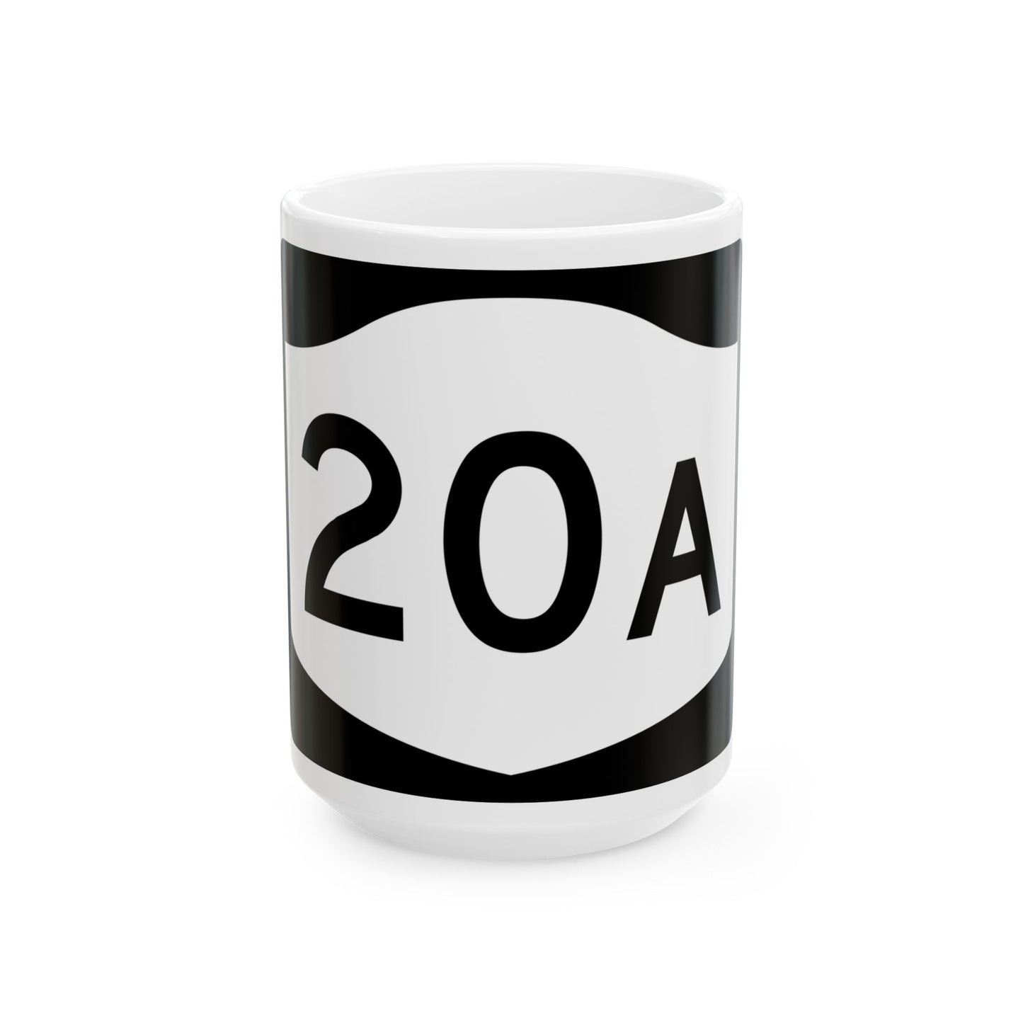NY-20A (New York) (Road Sign) White Coffee Mug
