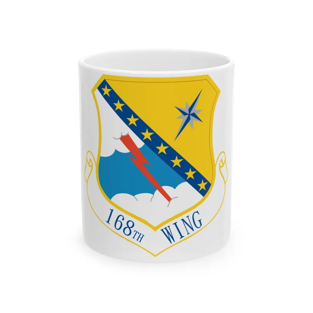 168th Wing emblem (U.S. Air Force) White Coffee Mug-11oz-Go Mug Yourself