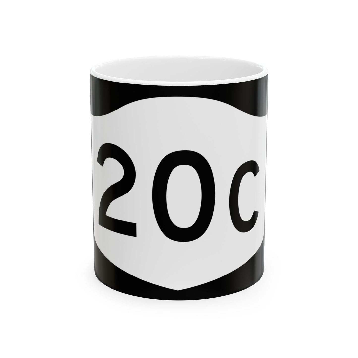 NY-20C (New York) (Road Sign) White Coffee Mug