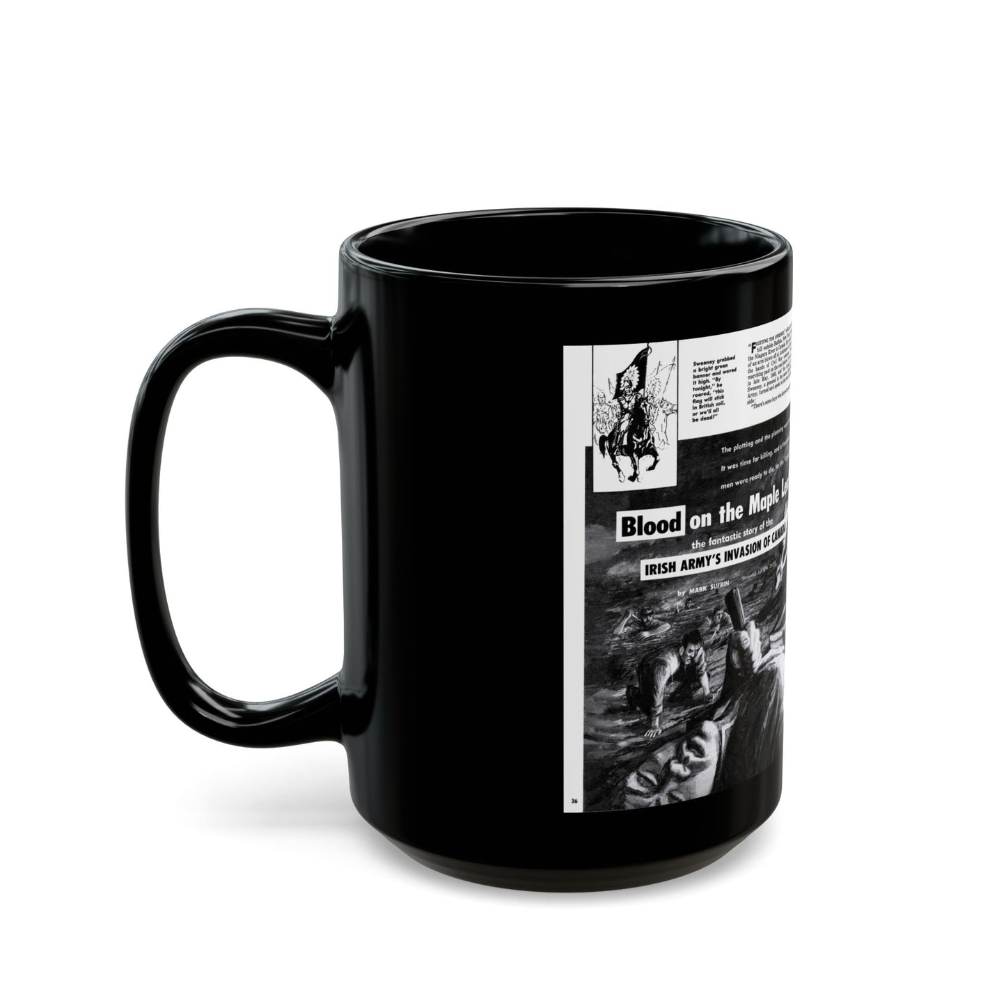 Blood on the Maple Leaf, Man's Adventure, December 1958 - Black Coffee Mug