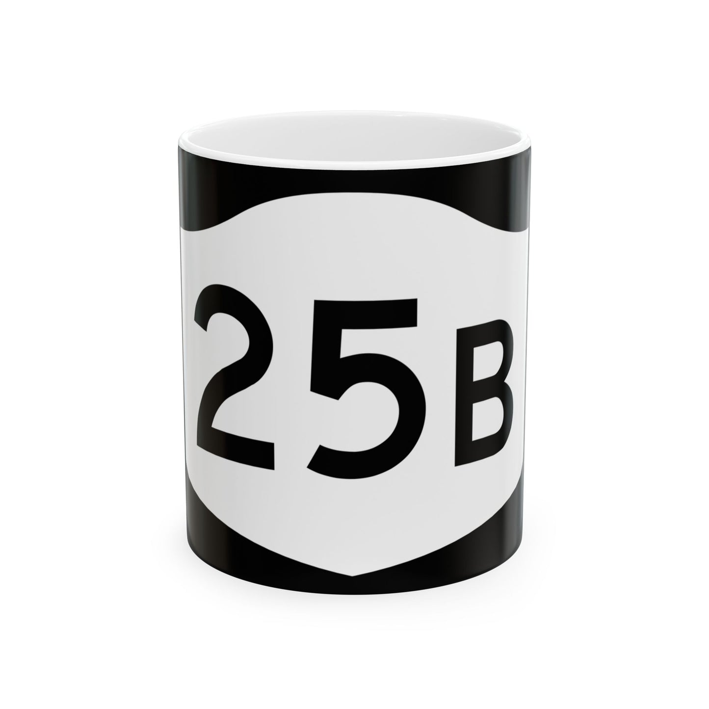 NY-25B (New York) (Road Sign) White Coffee Mug