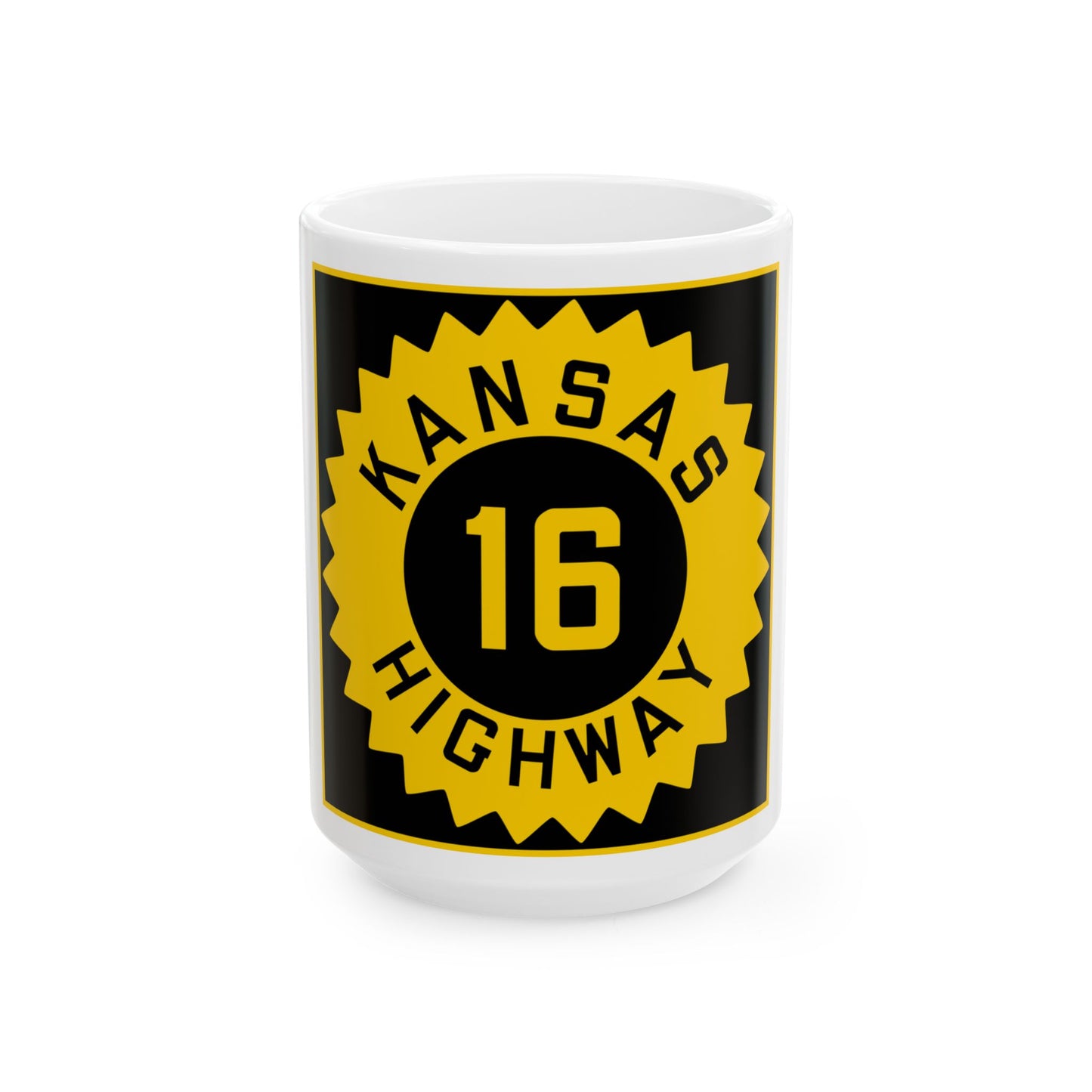 K-16 1926 (Kansas) (Road Sign) White Coffee Mug